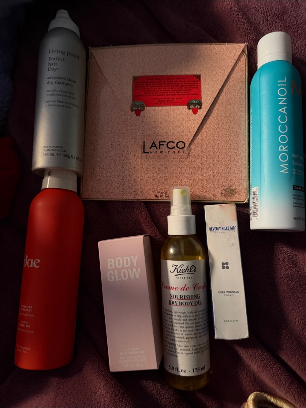 LAFCO pink speckled gift box with beauty assortment